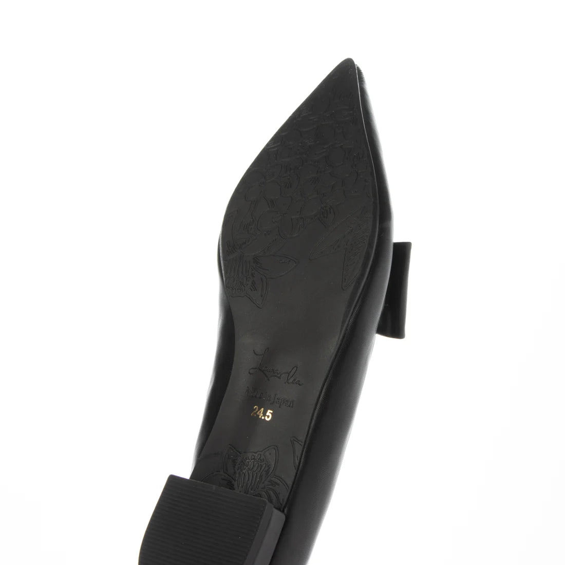 【新品預訂】日本製 Launa lea 尖頭蝴蝶結平底鞋（615）(黑色 / Black)