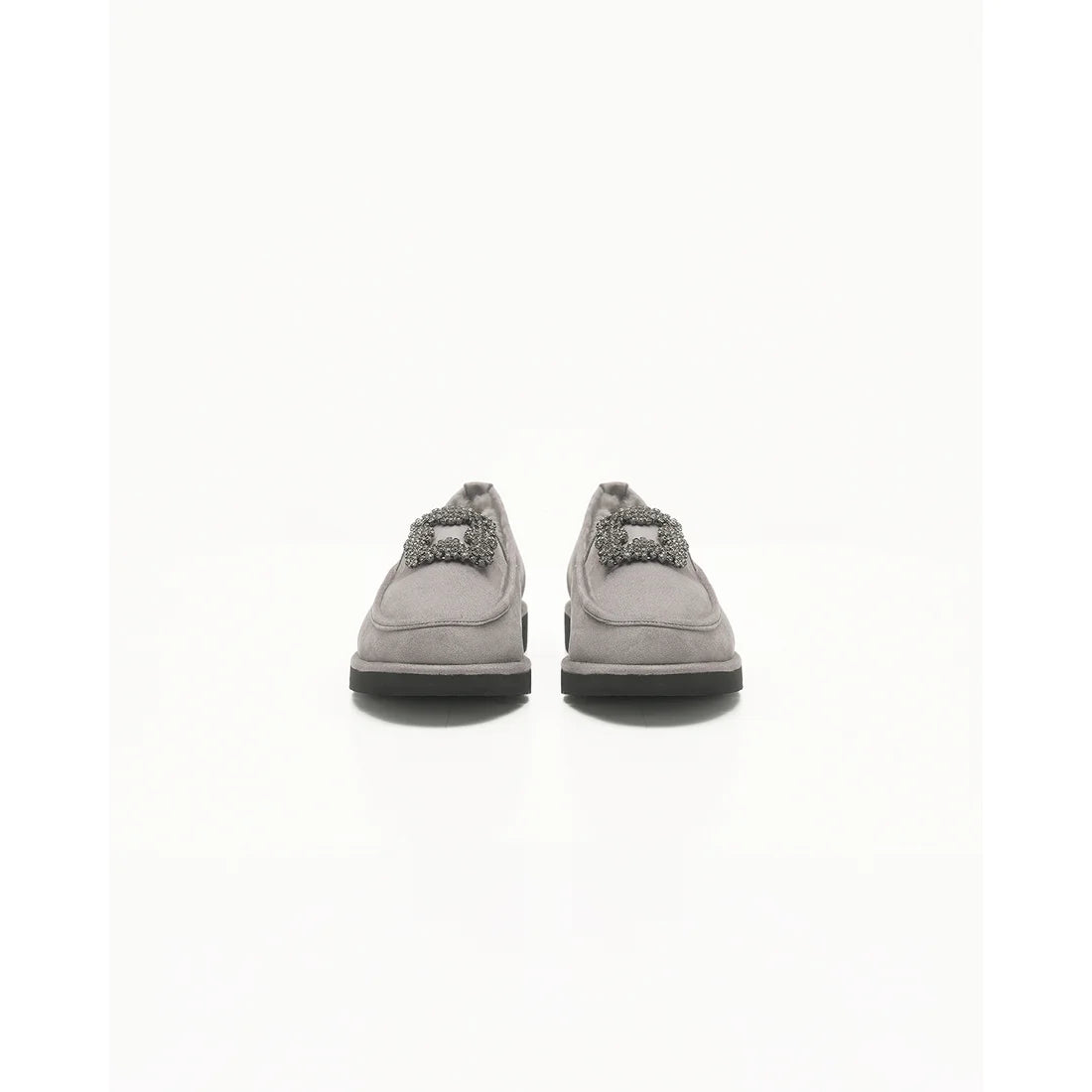 【新品預訂】日本製Emma Francis   [雨天應對] 防水 內側柔軟仿毛 寶石樂福鞋（灰色絨面革）(2002g-S 153)GRY