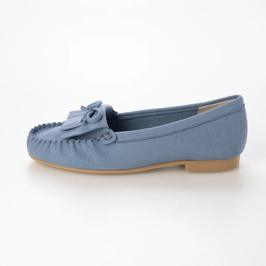 【新品預訂】日本製 Launa lea 蝴蝶結流蘇軟皮鞋（635）(藍灰色/Bluegray-S)