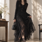 【新品預訂】日本製 Launa Lea 花卉蕾絲漁網芭蕾舞鞋 (B7612A)(黑色 / Black Z)
