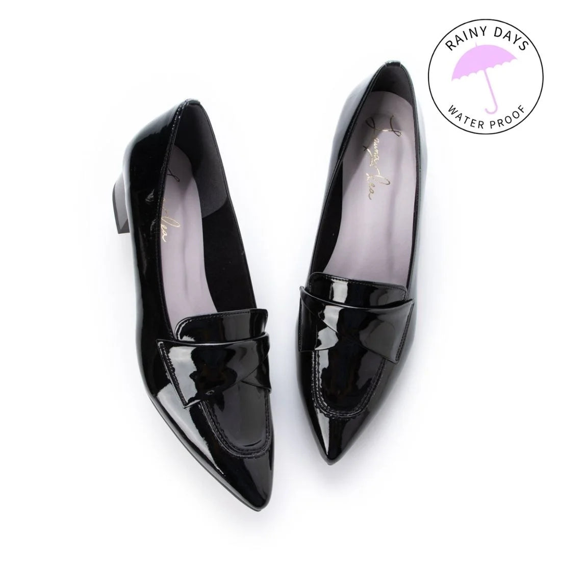【新品預訂】日本製 Launa lea [雨天應對] 3.5cm粗跟抗水樂福鞋 (R9009) Black E