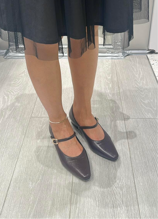 【新品預訂】日本製 Launa lea 2.5cm踭扣環肩帶樂福鞋 (609) （D 棕色/ D Brown)