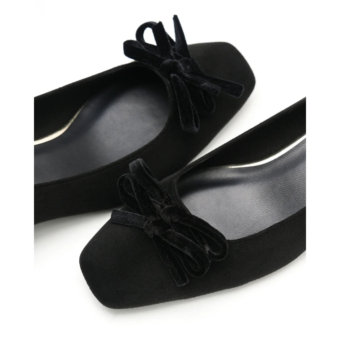 【新品】日本製Emma Francis   蝴蝶結3cm方頭高踭鞋（黑色絨面革）(3004a-S 101) BLK