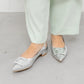 日本製 Launa lea 扣尖頭高跟鞋 (459A) (銀色 / Silver )