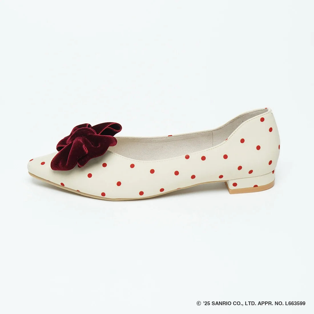 【限定品預訂】售完即止【HELLO KITTY × Launa lea 特別聯名】日本製蝴蝶結平底鞋 (460K)(紅色/Red Z/C)