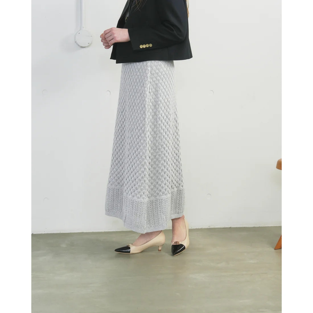 【新品預訂】日本製Emma Francis 4cm跟 前馬銜扣高跟鞋 (象牙色光滑) (4003a P177)