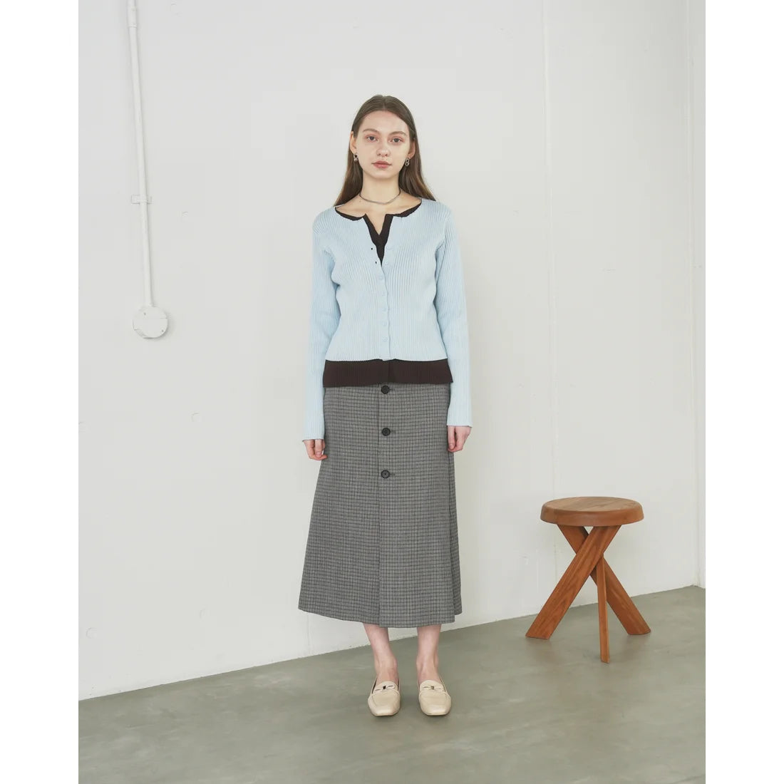 【新品預訂】日本製Emma Francis 2cm跟 小蝴蝶结乐福鞋 (2001h-P 177)(象牙色 光滑)