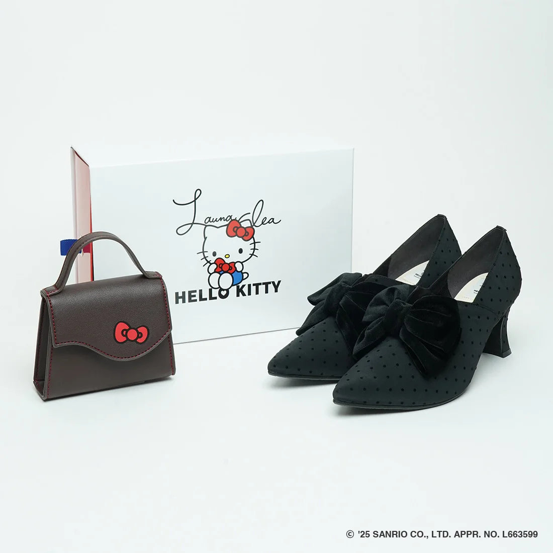 【限定品預訂】售完即止【HELLO KITTY × Launa lea 特別聯名】日本製7cm踭蝴蝶結高跟鞋 (612K)(黑色/Black Z/C)