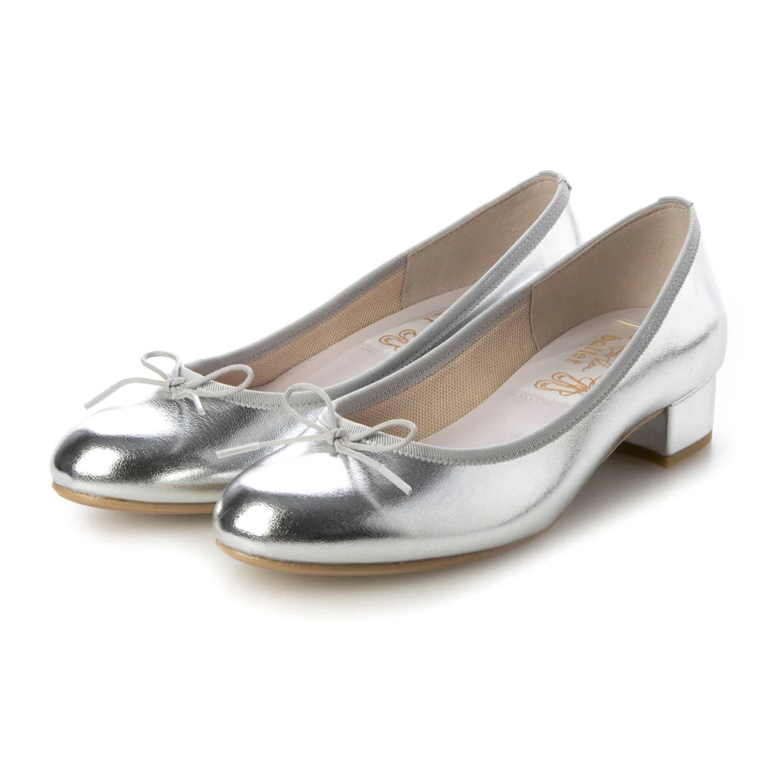 日本製 Launa lea 3.5cm踭蝴蝶結圓頭芭蕾晴雨鞋 ( RB5001A ) (銀色/Silver)
