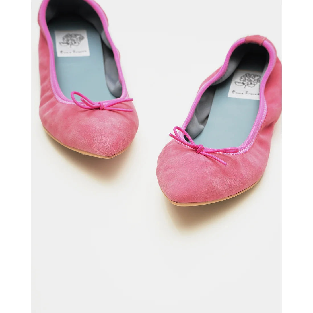 日本製【珍珠色調防水】Emma Francis 真皮 尖頭平底芭蕾舞鞋(01b-L S143)(Dark Pink leather suede) （ダークピンク レザースエード）