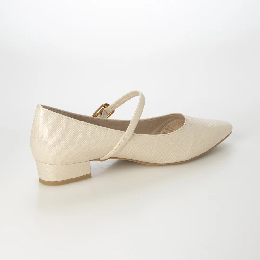 【新品預訂】日本製 Launa lea 3cm踭扣環肩帶樂福鞋 (609) （象牙色 Z/ Ivory Z)