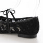 【新品預訂】日本製 Launa Lea 花卉蕾絲漁網芭蕾舞鞋 (B7612A)(黑色 / Black Z)