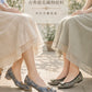 【香港限定】日本製 Launa lea 立體復古提花羅緞蝴蝶3.5cm粗跟鞋 (RH9603A)(黑色 / Black )