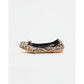日本製【珍珠色調防水】Emma Francis 真皮 圓頭平底芭蕾舞鞋(02b-L S328)(Leopard pattern leather suede)（レオパード柄 レザースエード）