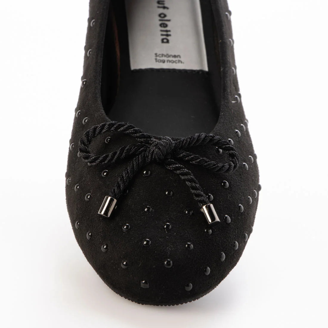 【新品預訂】日本製 Lauf Oletta   扭繩緞帶珍珠芭蕾鞋(L111 BLACK-S) (黑色)