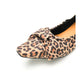 【新品預訂】日本製Emma Francis 天鵝絨大蝴蝶結褶皺平底鞋（豹紋）( 08g S325) Leopard