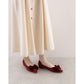 日本製 Launa Lea 絲絨蝴蝶結平底鞋 (460C)(紅色 S / Red S)