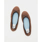日本製【珍珠色調防水】Emma Francis 真皮 圓頭平底芭蕾舞鞋(02b-L S104)(Brown leather suede)（ブラウン レザースエード）