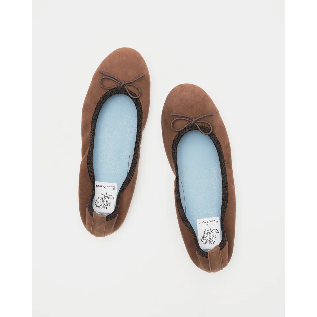 日本製【珍珠色調防水】Emma Francis 真皮 圓頭平底芭蕾舞鞋(02b-L S104)(Brown leather suede)（ブラウン レザースエード）
