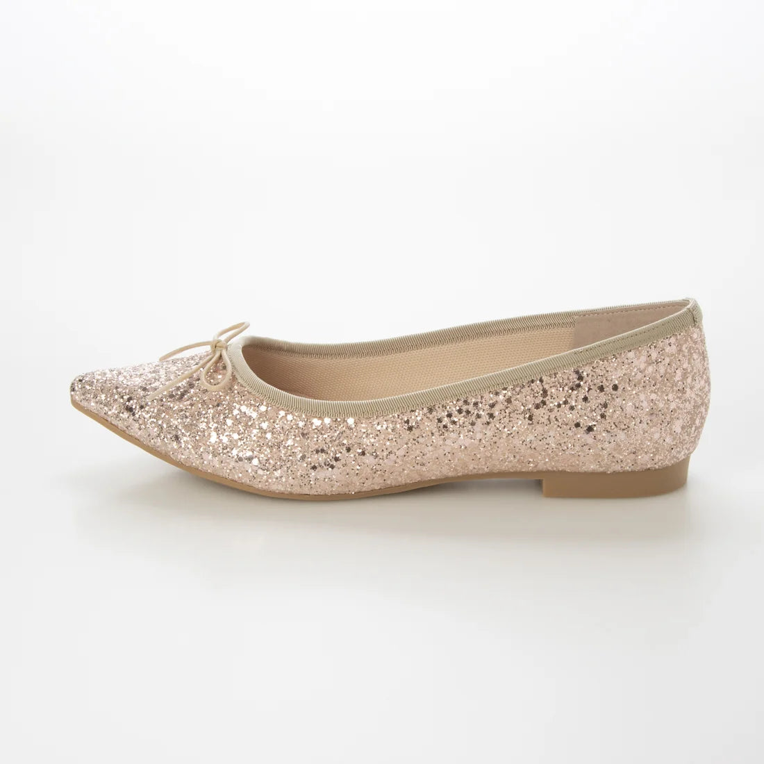 【新品預訂】日本製 Launa lea 閃耀亮片尖頭芭蕾鞋 ( B4601A ) (粉杏色 Z / PK Beige Z )