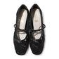 【新品預訂】日本製 Launa Lea 花卉蕾絲漁網芭蕾舞鞋 (B7612A)(黑色 / Black Z)