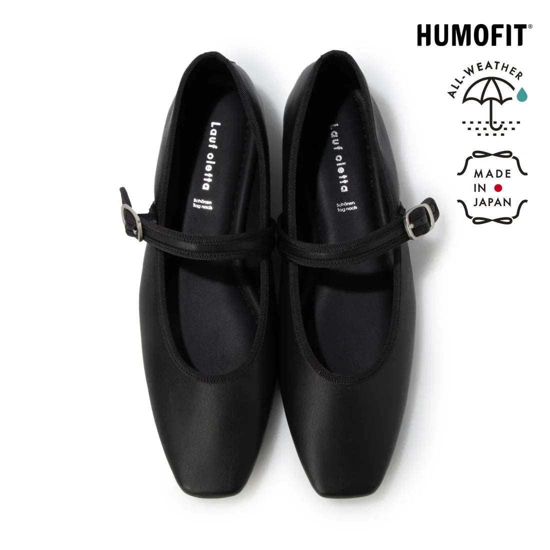 【新品預訂】日本製 Lauf Oletta 防水 方頭瑪麗珍鞋(LRH115 BLACK) (黑色)