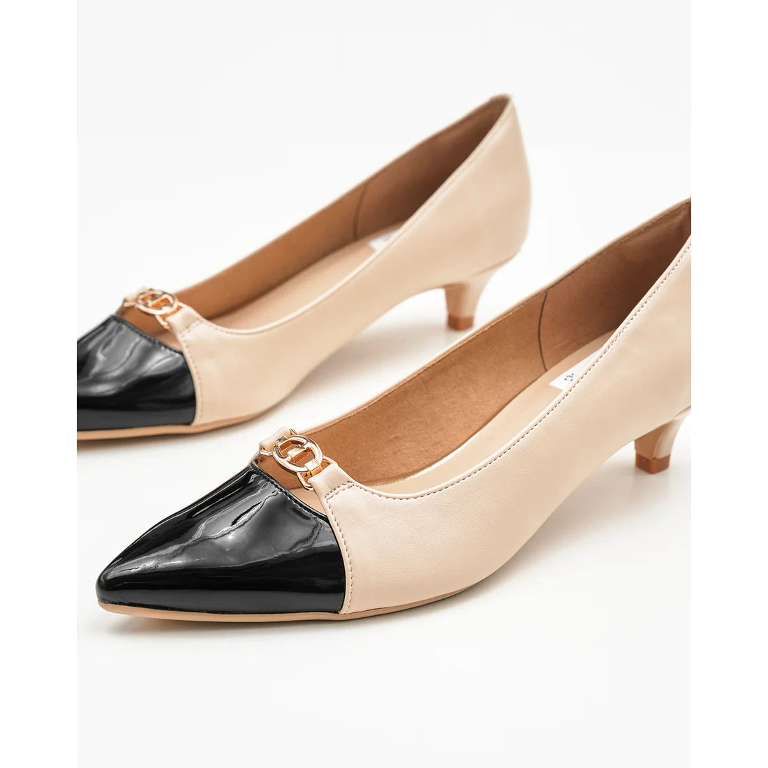 【新品預訂】日本製Emma Francis 4cm跟 前馬銜扣高跟鞋 (象牙色光滑) (4003a P177)