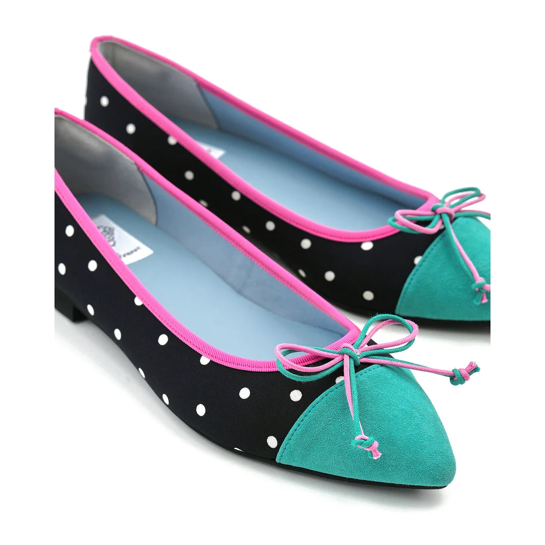 【新品預訂】日本製Emma Francis 圓點圖案平底芭蕾舞鞋（黑色圓點圖案）(01l-PE 601)