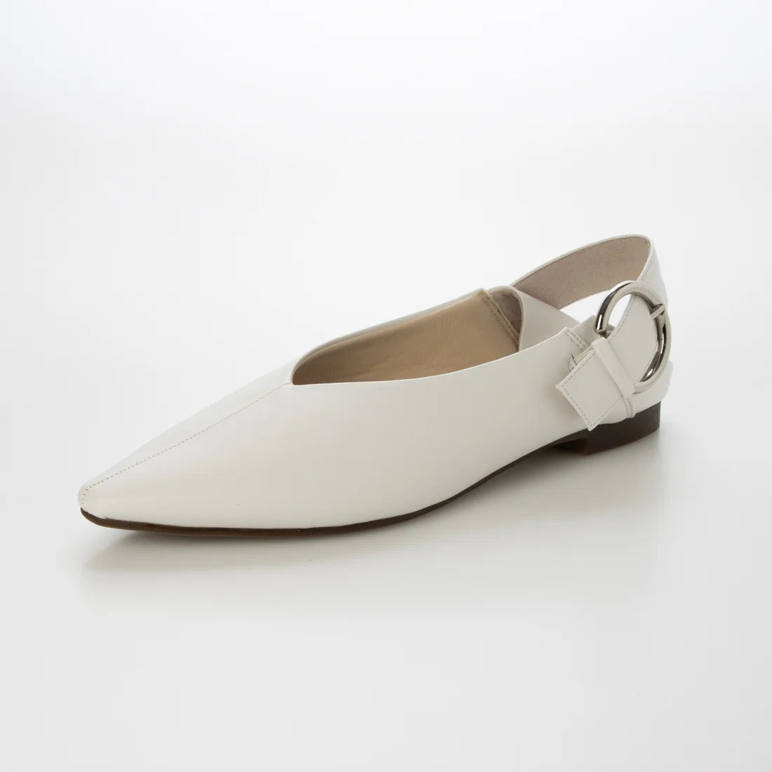 【新品預訂】日本製 Lauf Oletta  [All Weather] 全天候 可踩踭 柔軟大扣環V型平底鞋（LRP139 IVORY）