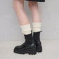 【新品預訂】Launa Lea 7.5cm踭針織襪厚底靴子（S159）(黑色／Black)