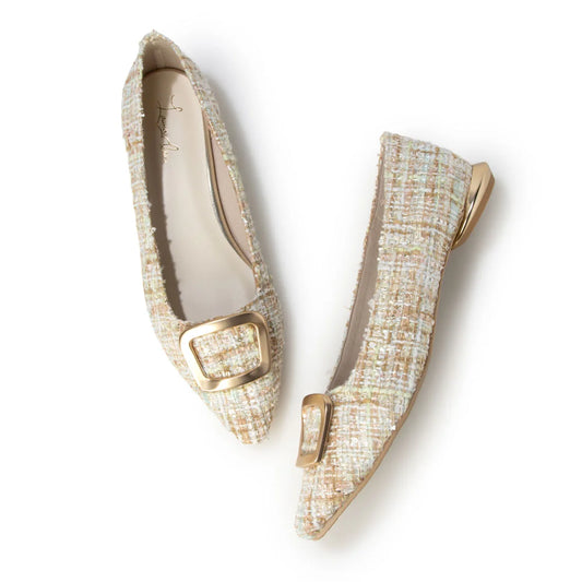 【新品現貨】日本製 Launa lea 金色方扣平底鞋 (576) (薄荷Z/C / Mint Z/C )