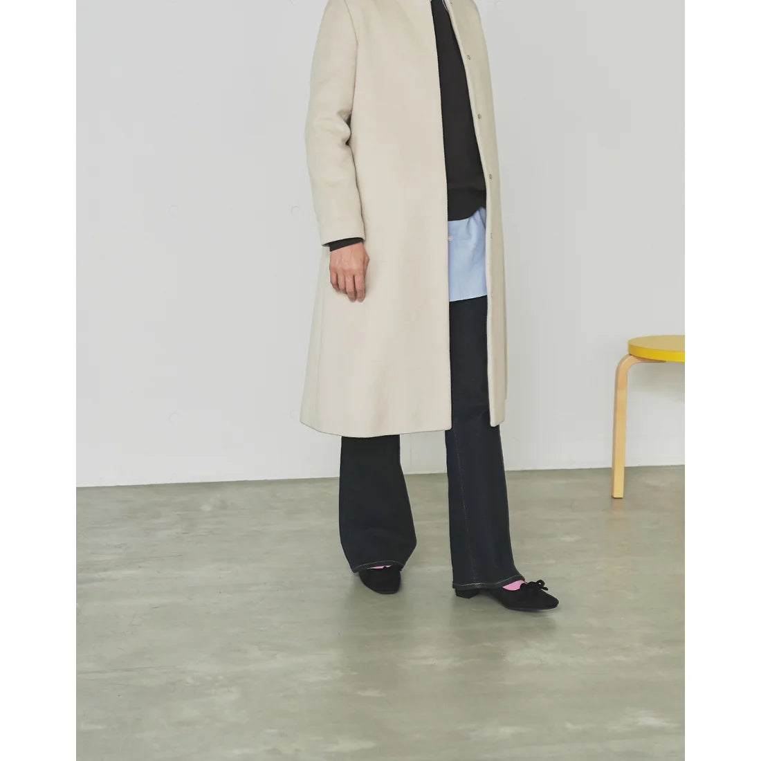 【新品】日本製Emma Francis   蝴蝶結3cm方頭高踭鞋（黑色絨面革）(3004a-S 101) BLK