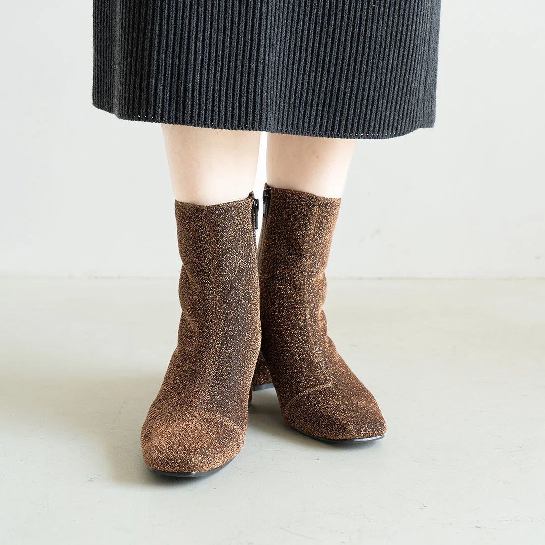 日本製 Launa Lea 6cm閃閃方頭短靴 (582)(棕色Z／Brown Z)