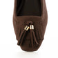 【新品預訂】日本製 Lauf Oletta 鑲邊流蘇設計的氣質平底鞋(LH120 D Brown-S) (深棕色)