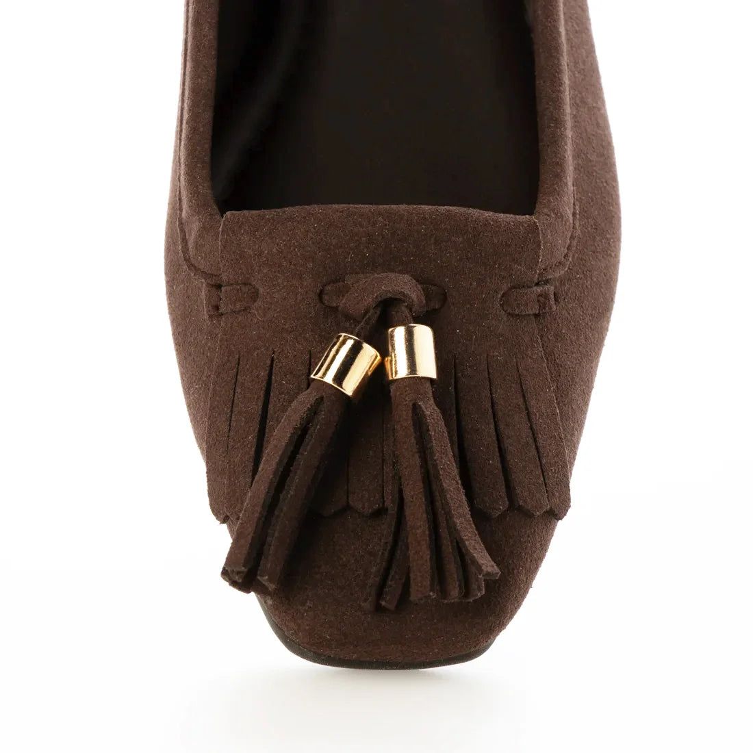 【新品預訂】日本製 Lauf Oletta 鑲邊流蘇設計的氣質平底鞋(LH120 D Brown-S) (深棕色)