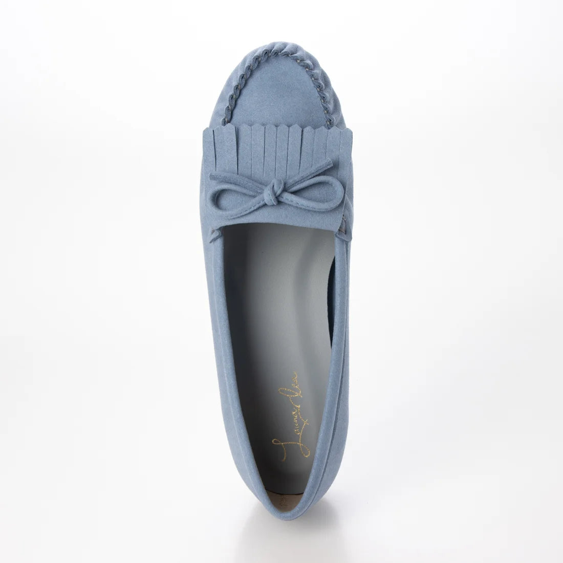 【新品預訂】日本製 Launa lea 蝴蝶結流蘇軟皮鞋（635）(藍灰色/Bluegray-S)