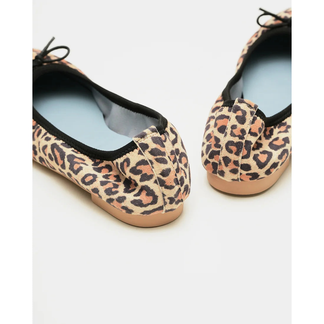 日本製【珍珠色調防水】Emma Francis真皮 尖頭平底芭蕾舞鞋(01b-L S328)(Leopard print leather suede)（レオパード柄 レザースエード）