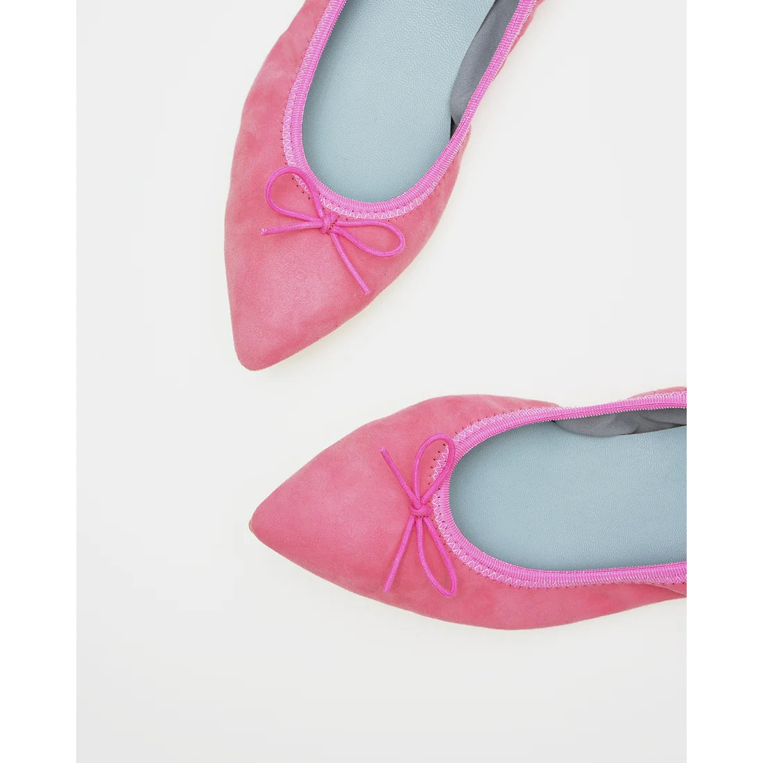 日本製【珍珠色調防水】Emma Francis 真皮 尖頭平底芭蕾舞鞋(01b-L S143)(Dark Pink leather suede) （ダークピンク レザースエード）