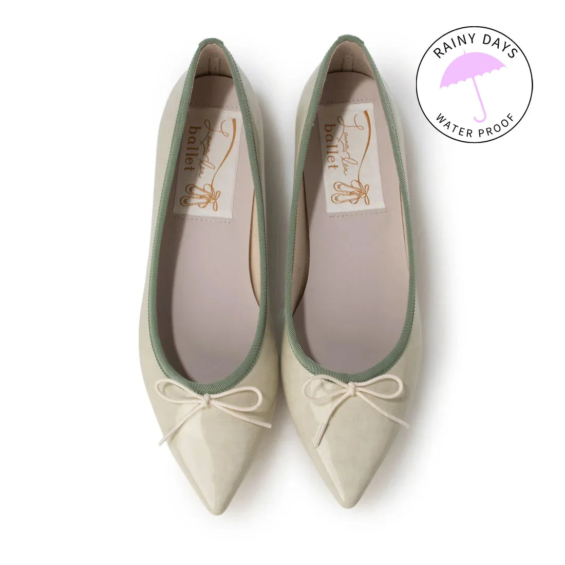 【新品預訂】日本製 Launa lea Rainyday 防水尖頭芭蕾鞋 (RB4404A) (薄荷綠 E / Mint E )
