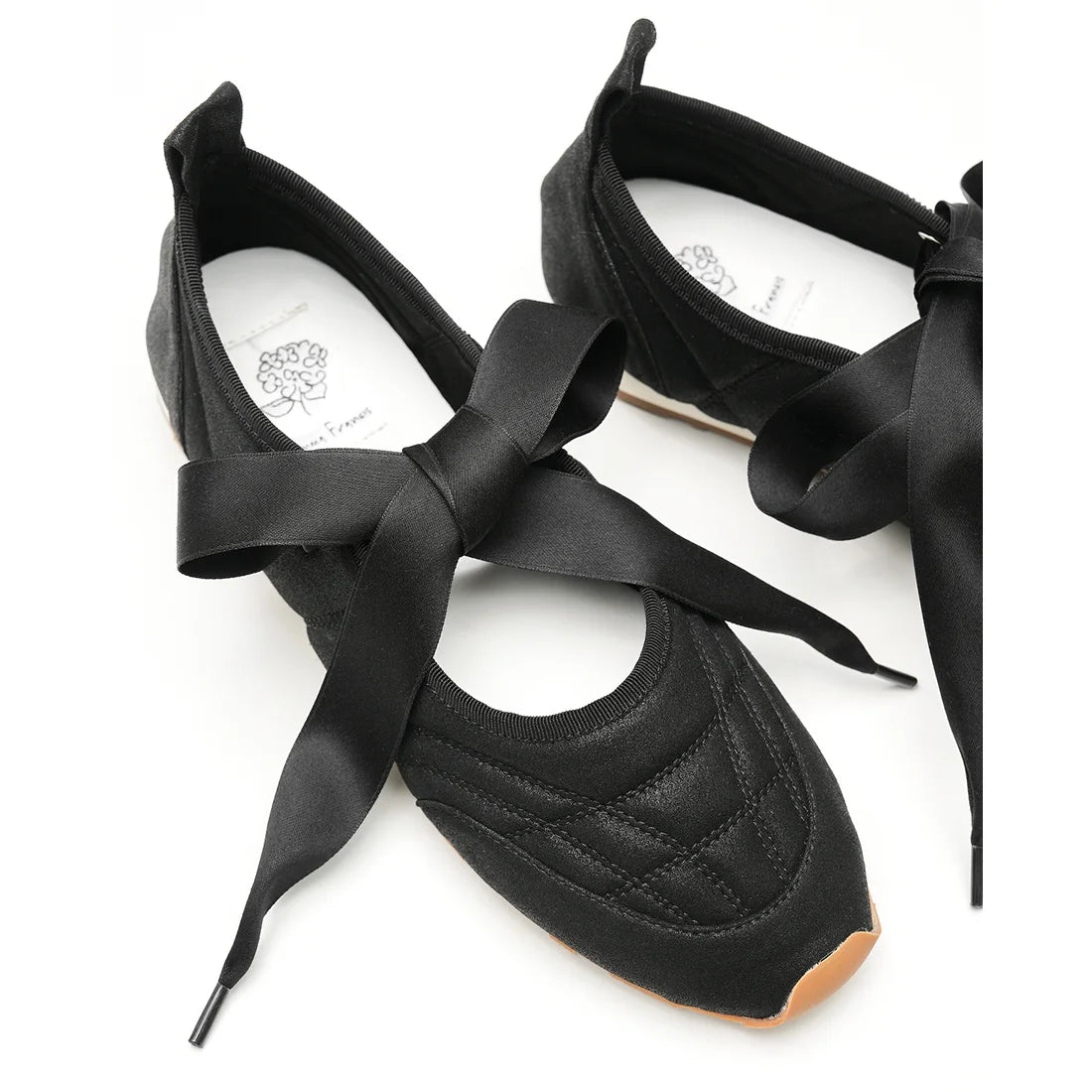 【新品預訂】日本製Emma Francis   繫帶芭蕾舞運動鞋（黑色聚酯）(09l-M 101)