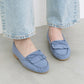 【新品預訂】日本製 Launa lea 蝴蝶結流蘇軟皮鞋（635）(藍灰色/Bluegray-S)