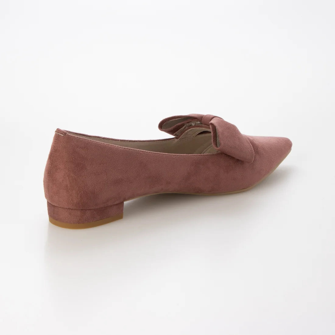 【新品預訂】日本製 Launa lea 尖頭蝴蝶結平底鞋（615）(藕粉色 / Mauve-S)