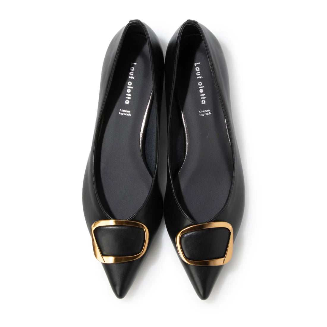 【新品預訂】日本製 Lauf Oletta [All Weather] 全天候 防水尖頭金扣平底鞋（LRH127 Black) (黑色)