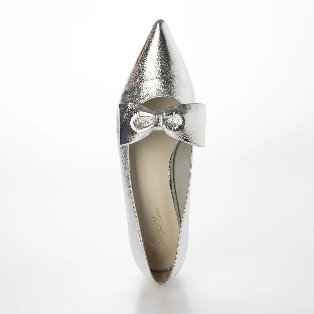 【新品預訂】日本製 Launa lea 尖頭蝴蝶結平底鞋（615）(銀色 / Silver)
