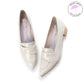 【新品預訂】日本製 Launa lea [雨天應對] 3.5cm粗跟抗水樂福鞋 (R9009) Ivory E