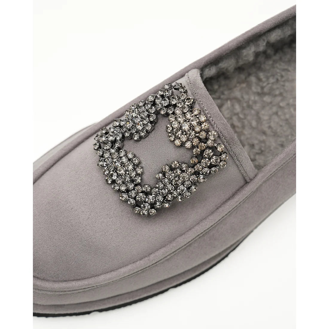 【新品預訂】日本製Emma Francis   [雨天應對] 防水 內側柔軟仿毛 寶石樂福鞋（灰色絨面革）(2002g-S 153)GRY