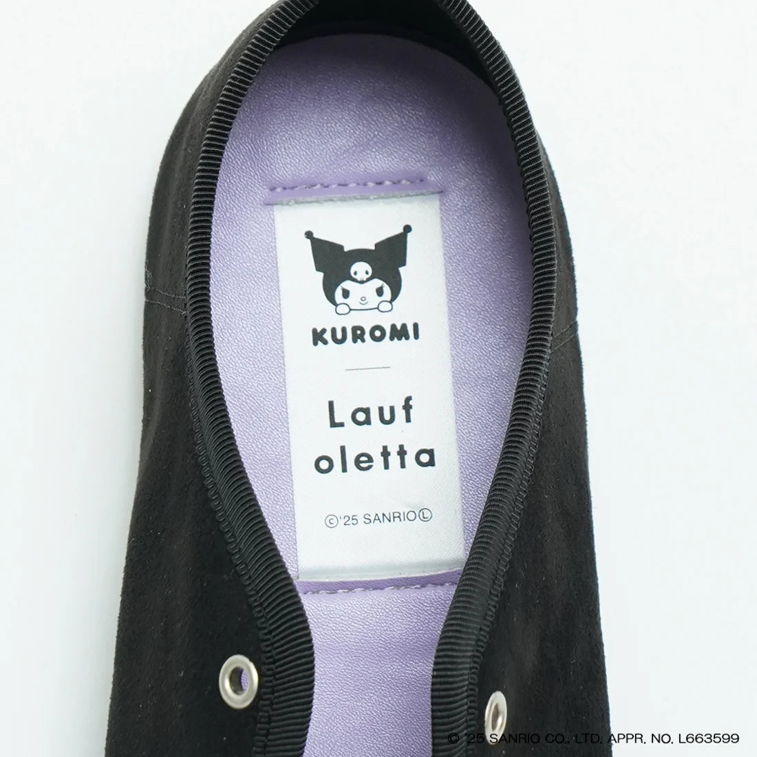 【限定品預訂】售完即止【KUROMI × Lauf oletta 特別聯名】日本製 柔軟繫帶芭蕾鞋 (LH106 Black-S) (黑色)