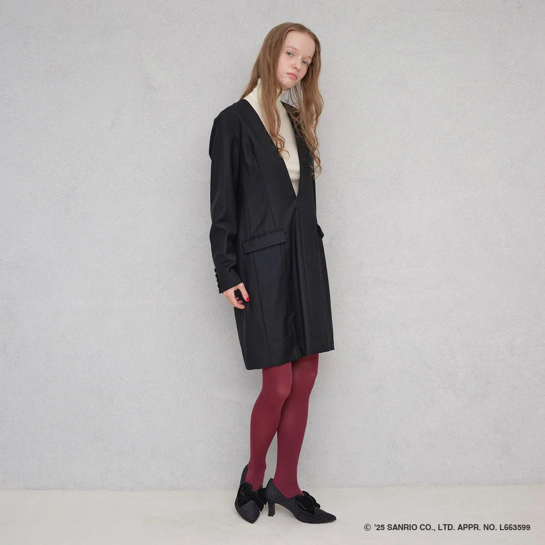 【限定品預訂】售完即止【HELLO KITTY × Launa lea 特別聯名】日本製7cm踭蝴蝶結高跟鞋 (612K)(黑色/Black Z/C)