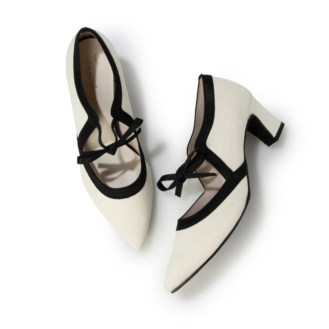 【新品預訂】日本製 Launa Lea 6cm踭蝴蝶結瑪莉珍高跟鞋( 577A ) ( 象牙色 Z / Ivory Z)