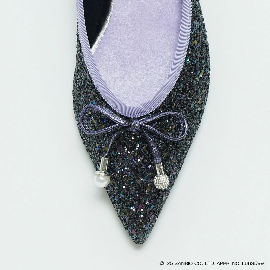 【限定品預訂】售完即止【KUROMI × Lauf oletta 特別聯名】日本製  珍珠蝴蝶結芭蕾舞 (LH101K BLACK-Z) (黑色)